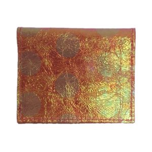 Porte cartes en cuir orange