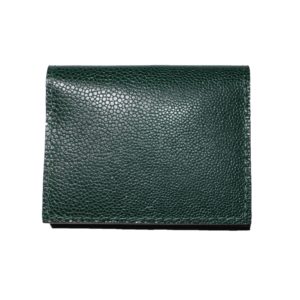 Etui cartes en cuir vert