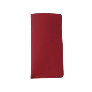 Etui à lunettes en cuir rouge