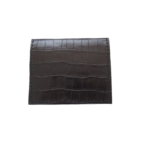 Porte cartes en cuir noir façon croco