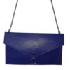 Sac pochette en cuir bleu