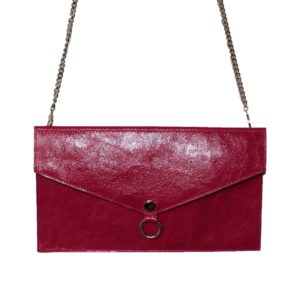 Sac pochette en cuir rose