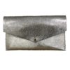 pochette en cuir argent