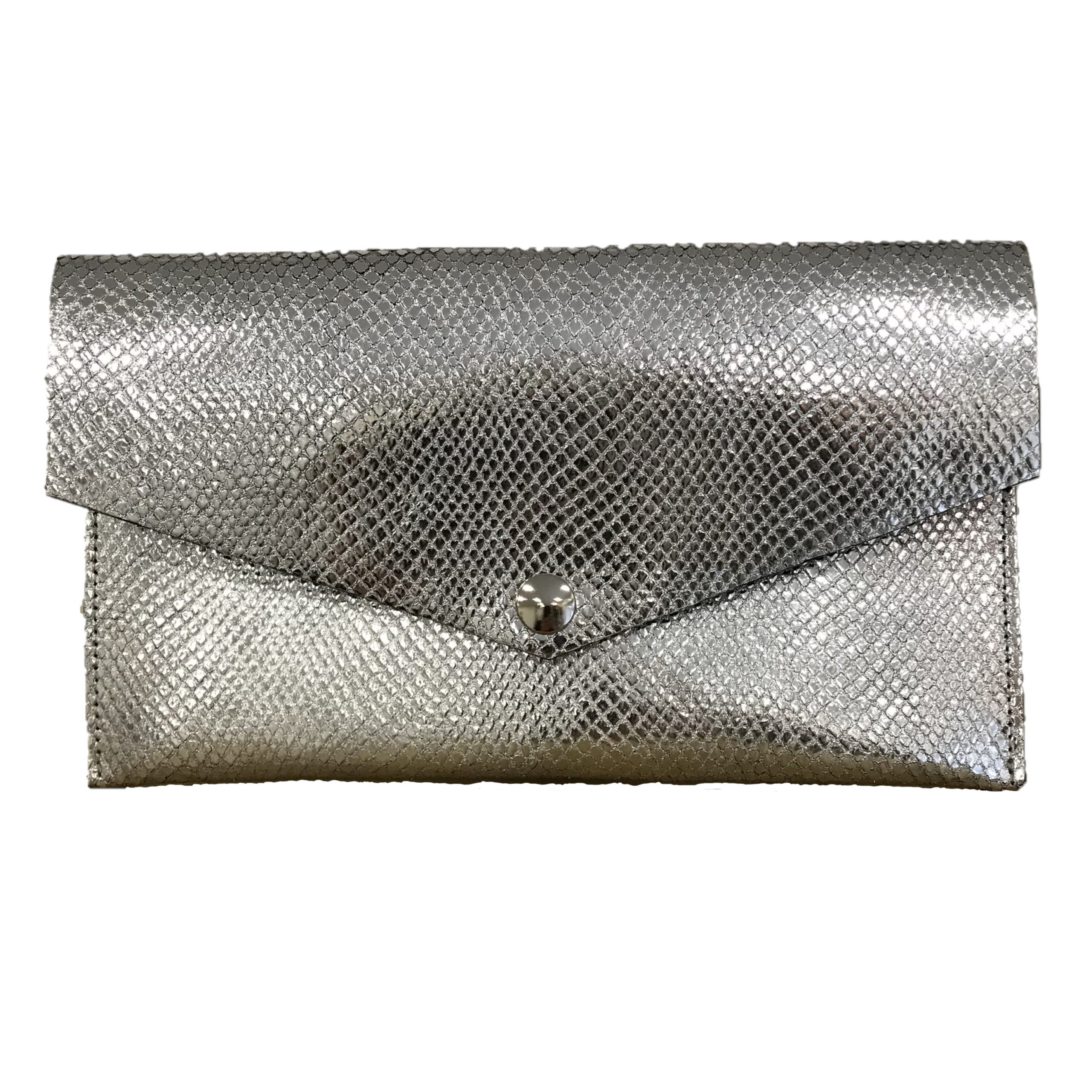 Pochette Anouck cuir argent en taille TU