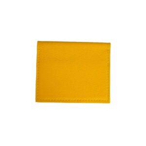 etui cartes en cuir jaune